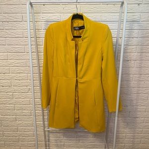 Zara Front Clasp Blazer | Mustard Yellow | Size XS